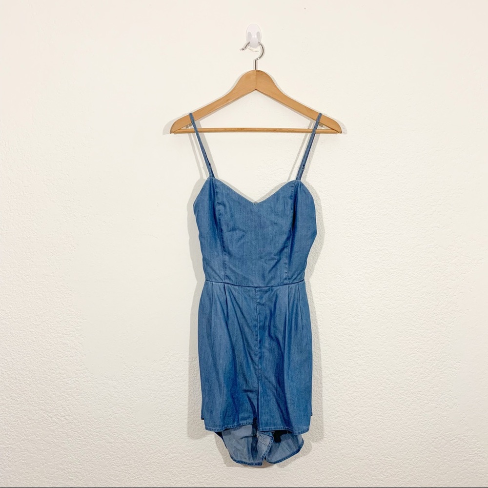 Lovers + Friends Gardenia Ocean Tencel Romper M - Picture 3 of 8